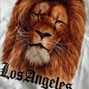 White T-Shirt with Black 'LA' Print